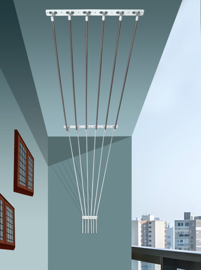 balcony cloth hanger installation